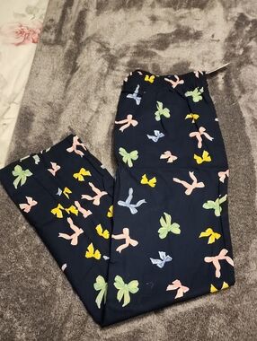 Old Navy Navy Bow-Print Pull-On Pants Brand New With Tags